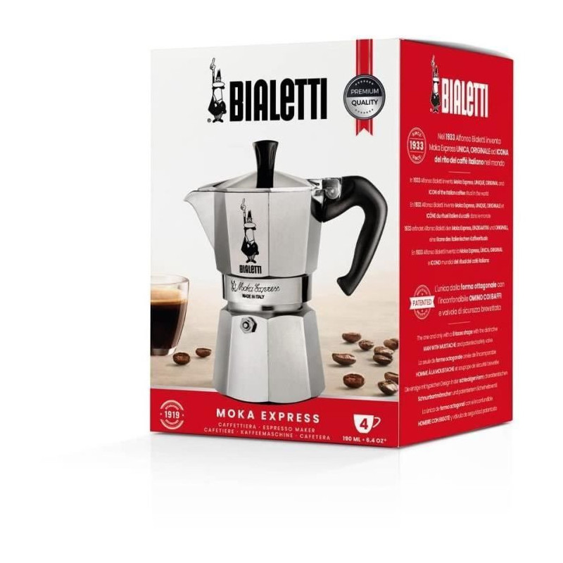 Italian coffee maker Bialetti - Moka Express - Aluminum - 4 cups