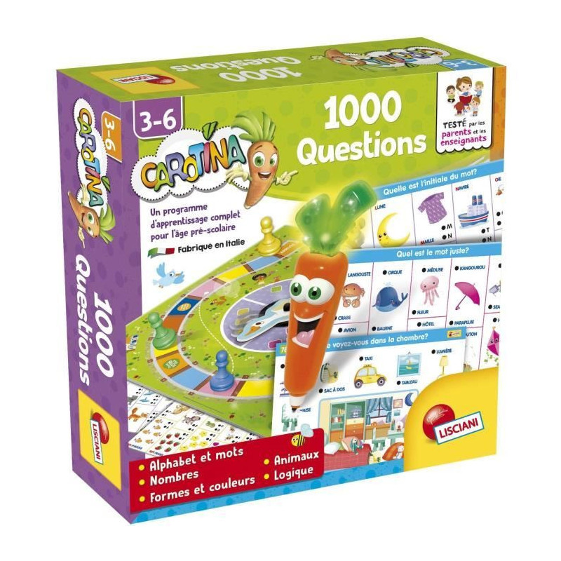 Carotina 1000 questions - quiz game box - LISCIANI