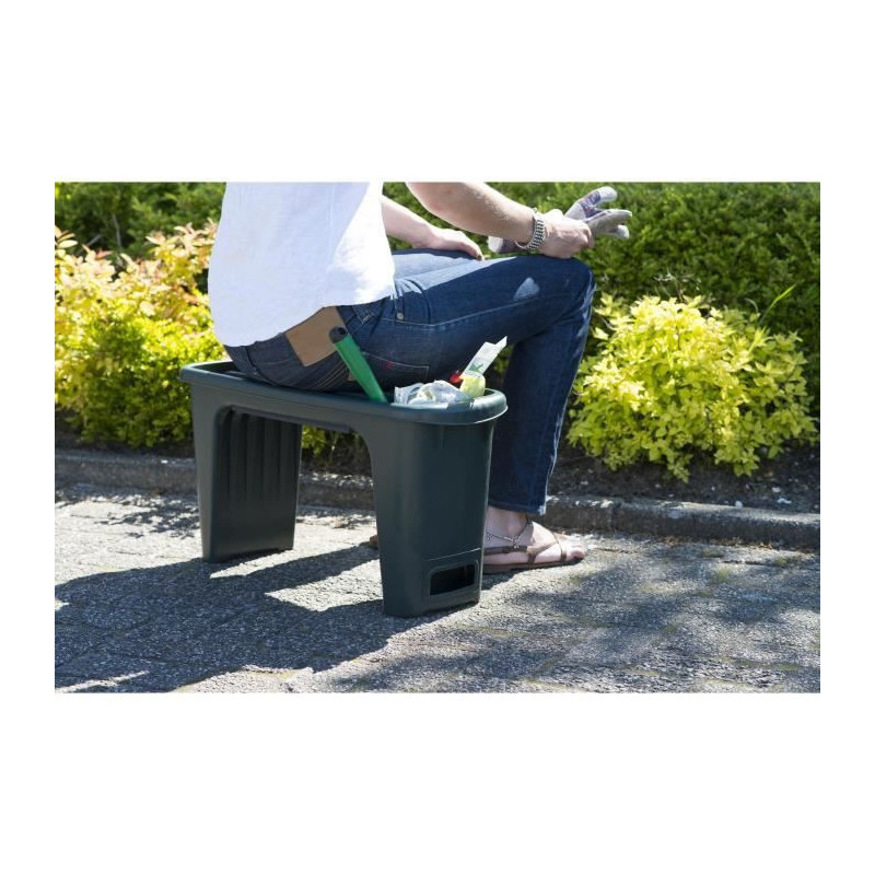 NATURE HDPE knee stool - 2 positions: sitting and kneeling - H 34 x 65
