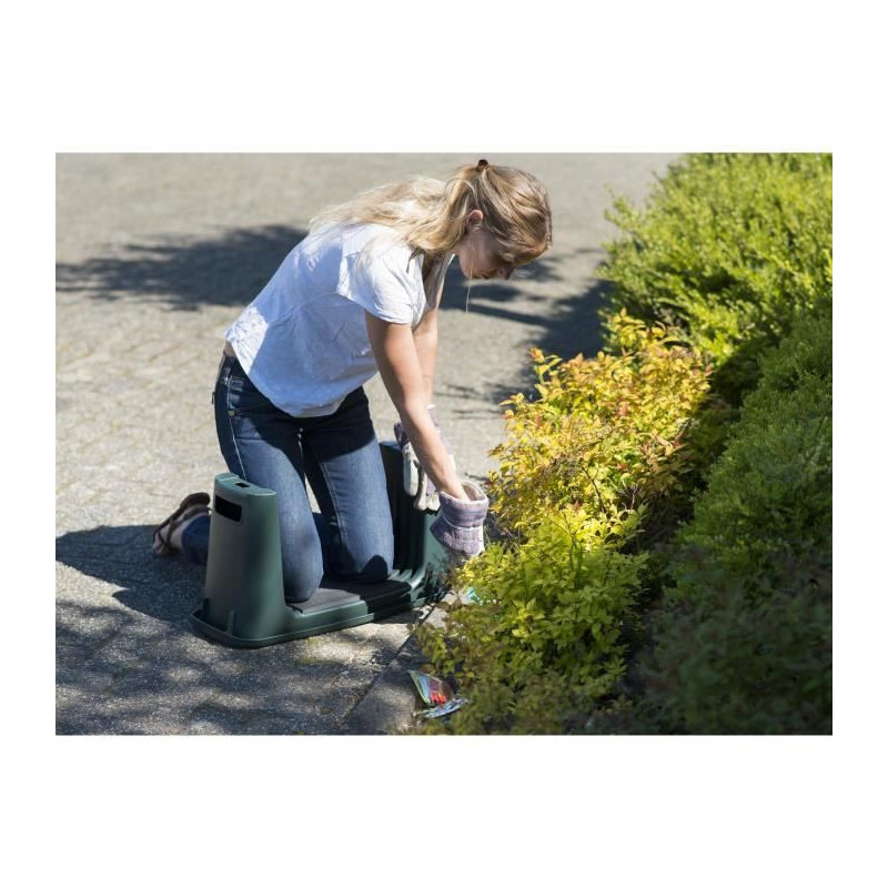 NATURE HDPE knee stool - 2 positions: sitting and kneeling - H 34 x 65