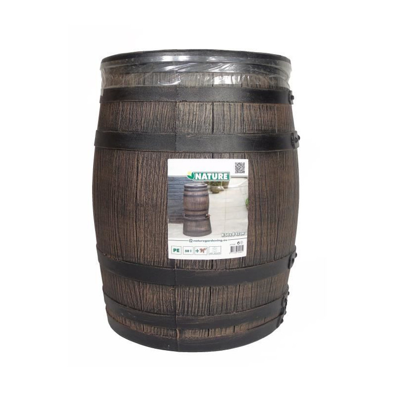 Barrel-shaped water collector - NATURE - Rotomoulded PE - 50 litres -