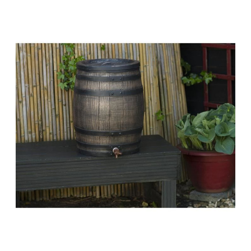 Barrel-shaped water collector - NATURE - Rotomoulded PE - 50 litres -