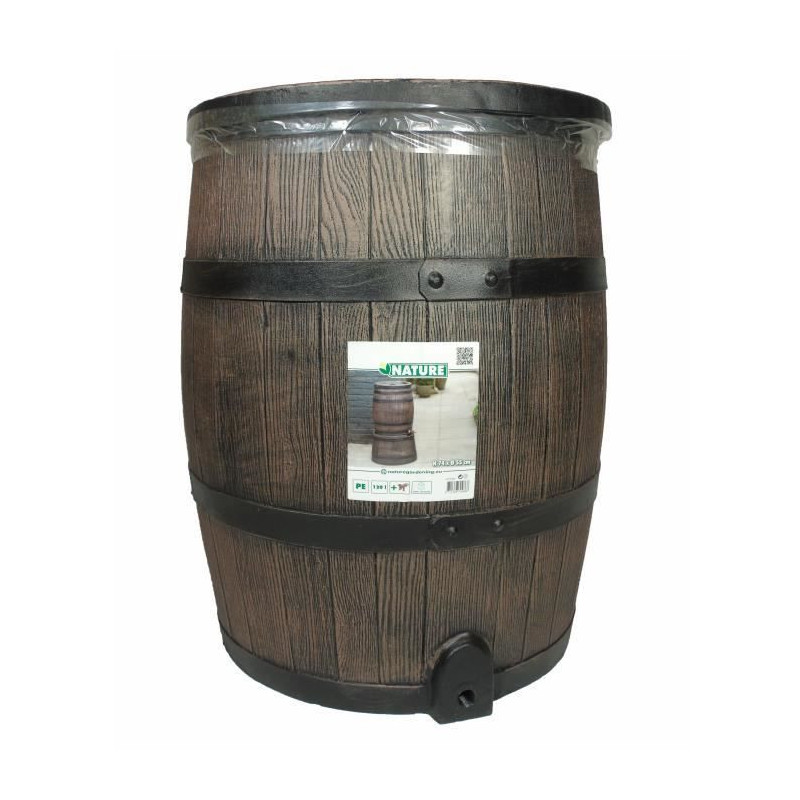 Barrel-shaped water collector - NATURE - In rotomolded PE - 120 liters