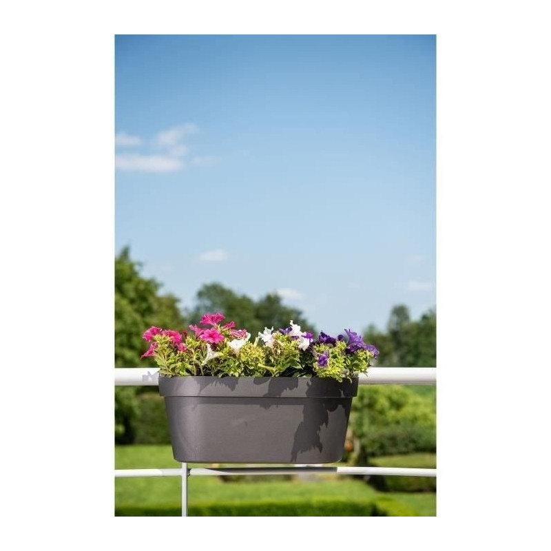 Planter + hook - GARDEN ID Star - Black-Anth 50 x 21 cm - Easy fixing