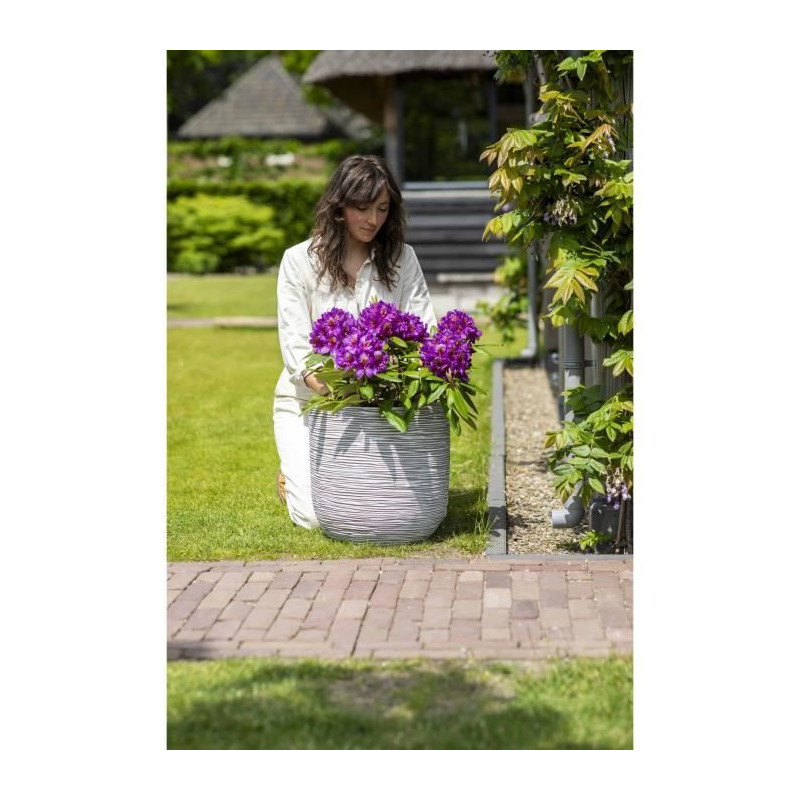 Capi Jardiniere Nature Rib 35 x 34 cm Ivory KOFI932
