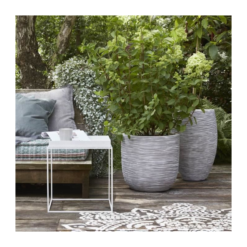 Capi Jardiniere Nature Rib 35 x 34 cm Ivory KOFI932