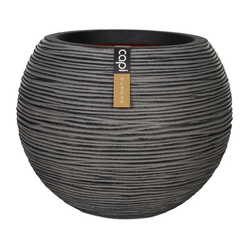 Ball vase - CAPI EUROPE - RIB NL - 40 x 32 cm - Anthracite
