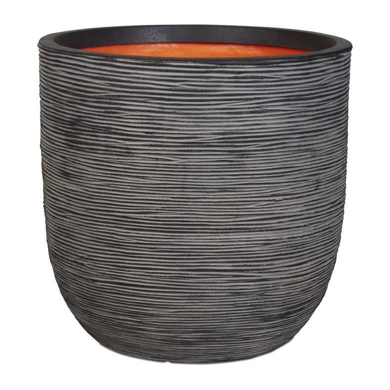 Ball flower pot - CAPI EUROPE - RIB NL - 35 x 34 cm - Anthracite