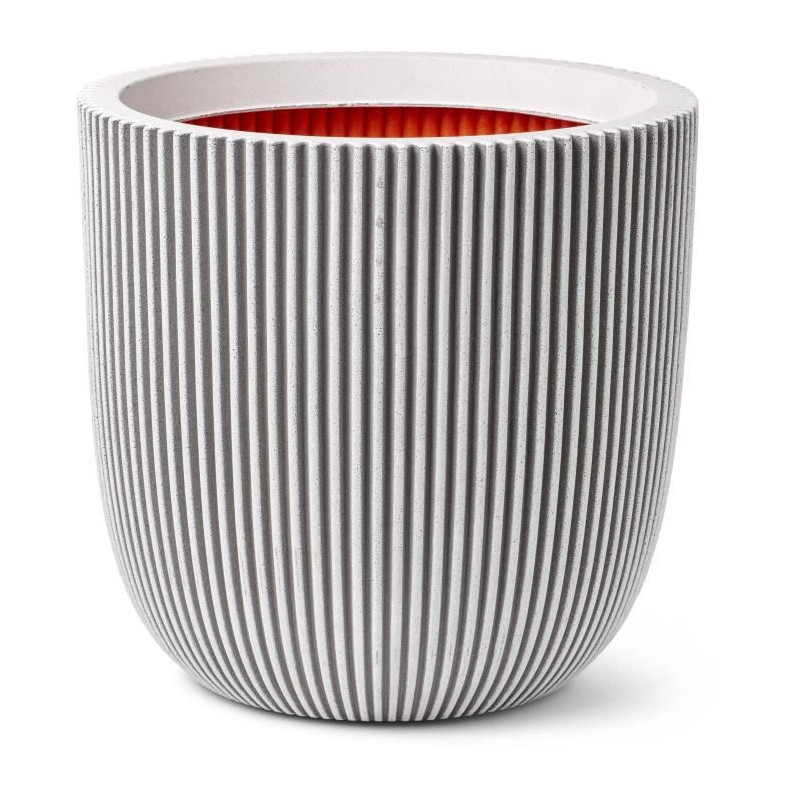 Ball flower pot - CAPI EUROPE - GROOVE NL - 43 x 41 cm - Ivory