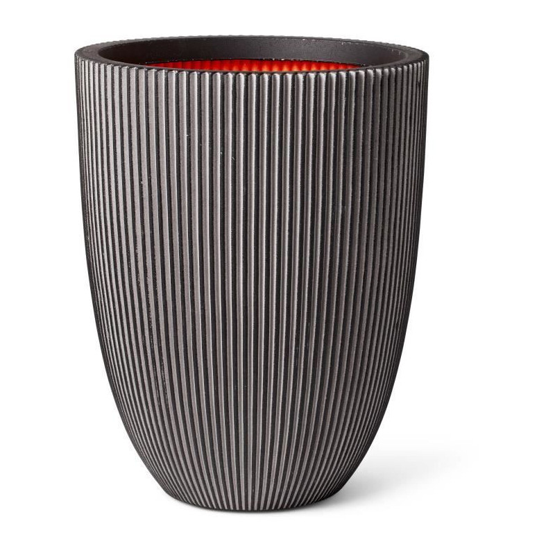 Capi Elegant Groove Vase 46x58 cm Anthracite 445501