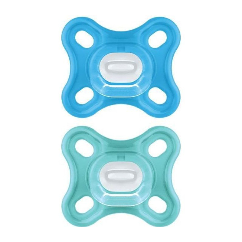 MAM Comfort Physiological Pacifier +0m Blue Set of 2 + Storage Box