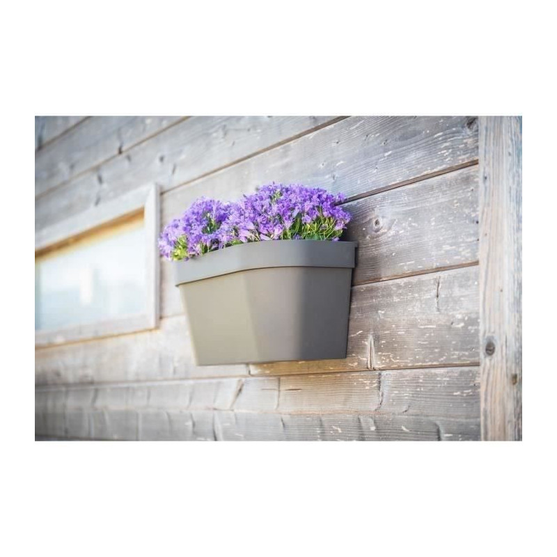Wall pot - GARDEN ID Star - Taupe 36 x 16 cm - Water reserve with over