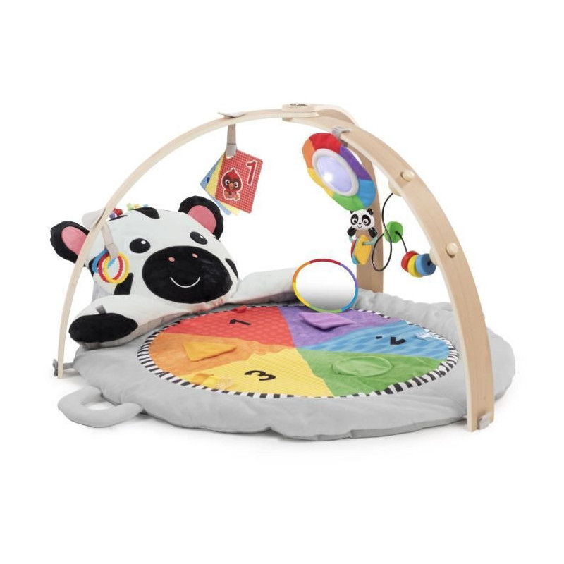 BABY EINSTEIN Zen's Activity Milestones play mat with wooden bar, mult