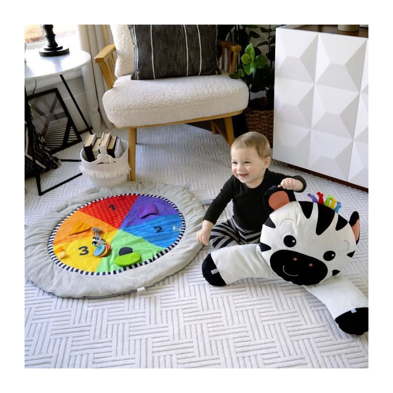 BABY EINSTEIN Zen's Activity Milestones play mat with wooden bar, mult