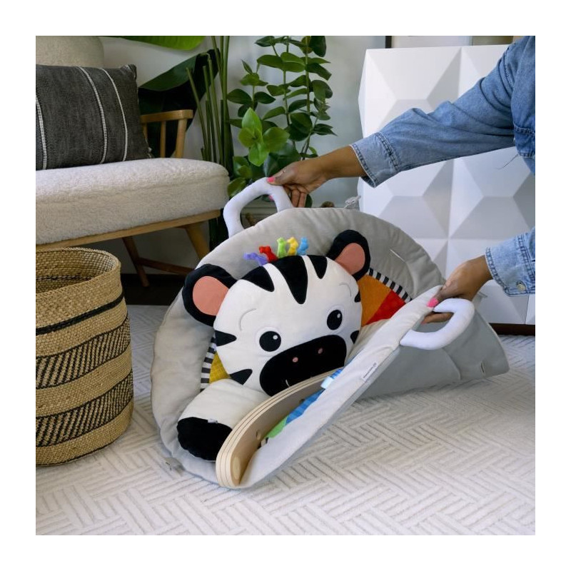 BABY EINSTEIN Zen's Activity Milestones play mat with wooden bar, mult