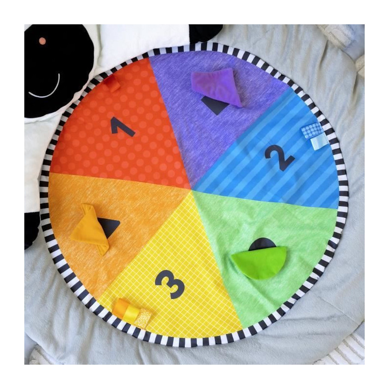BABY EINSTEIN Zen's Activity Milestones play mat with wooden bar, mult