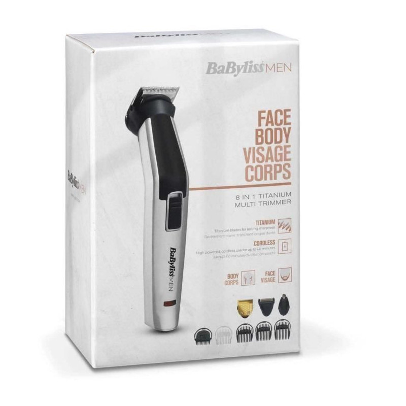 BABYLISS MT726E Multifunction 8 in 1 Cordless Titanium trimmer - 60min