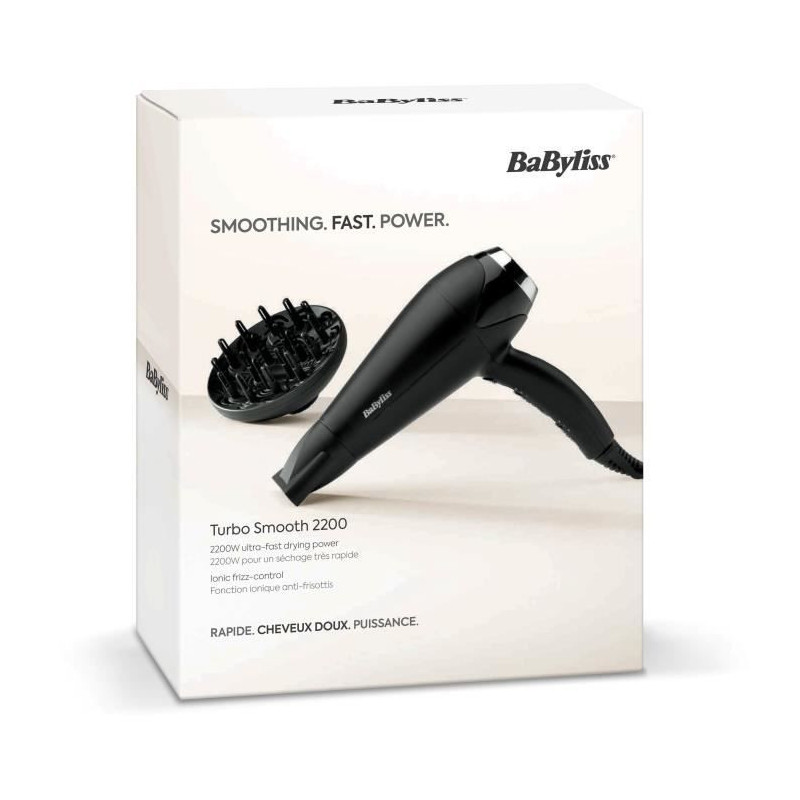 BABYLISS D572DE HAIRDRYER DC Turbo Smooth 2200