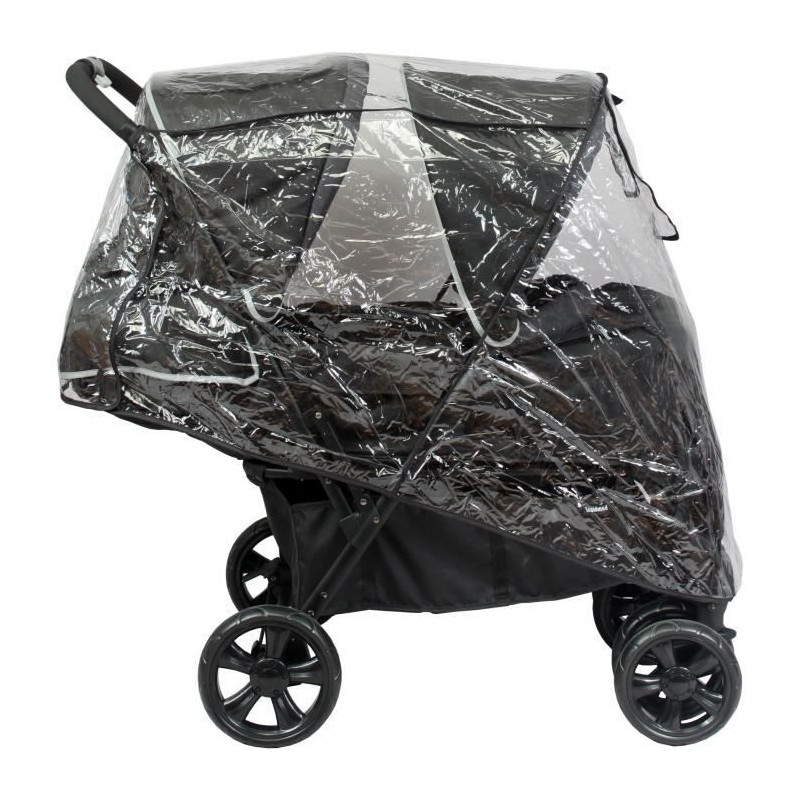 BAMBISOL Double Stroller - Fully equipped - Rain cover included - Easy