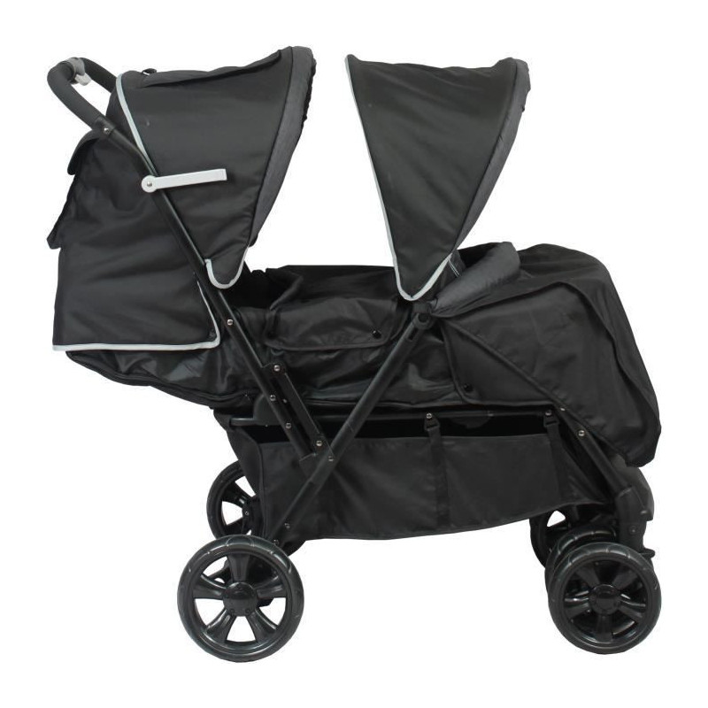 BAMBISOL Double Stroller - Fully equipped - Rain cover included - Easy