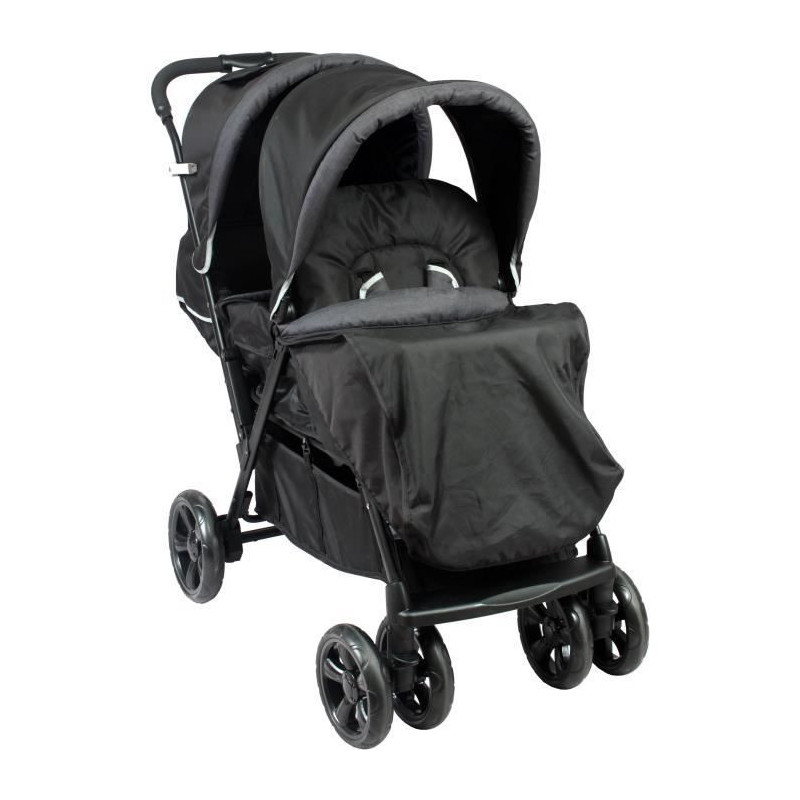 BAMBISOL Double Stroller - Fully equipped - Rain cover included - Easy