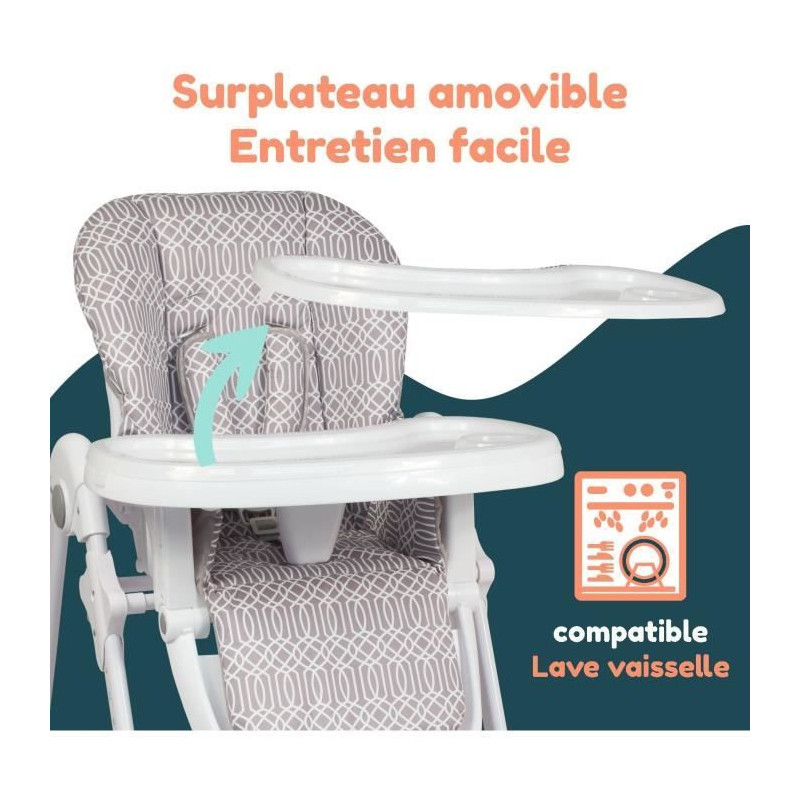 Multi-position high chair - BAMBISOL - Reclining - Up to 3 years - Bei