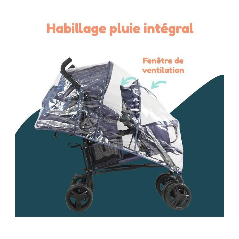 BAMBISOL double cane stroller - 6-36 months for the front seat (max 15