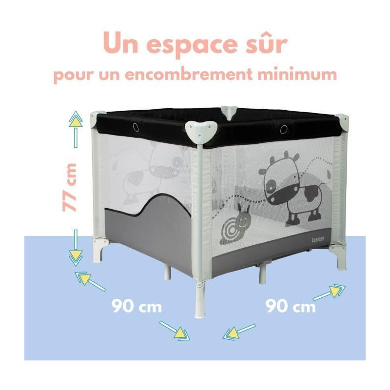 BAMBISOL - Folding Baby Playpen 90 x 90cm - Play Area, Carry Bag