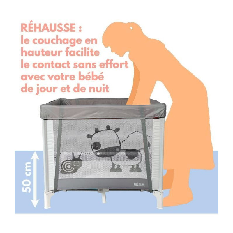 BAMBISOL - Folding Baby Playpen/Crib 90x90cm with 2 Sleeping Levels -