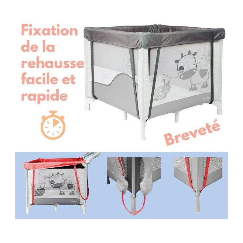 BAMBISOL - Folding Baby Playpen/Crib 90x90cm with 2 Sleeping Levels -
