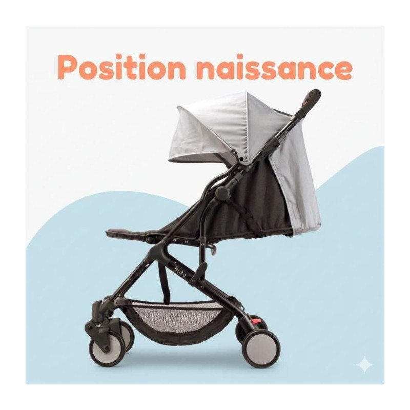 BAMBIKID Yuko City Stroller - Ultra Compact - Gray