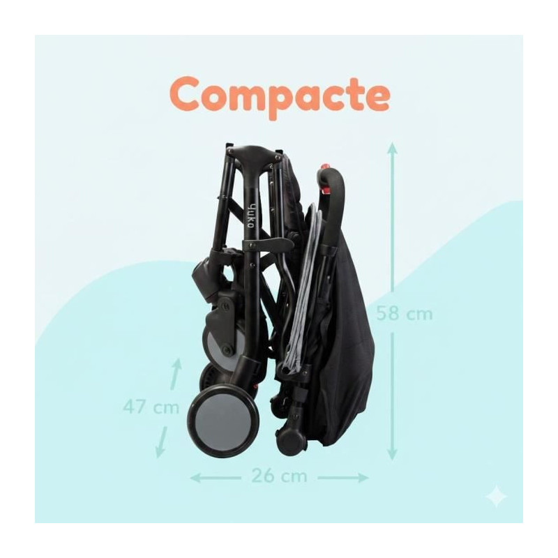 BAMBIKID Yuko City Stroller - Ultra Compact - Gray