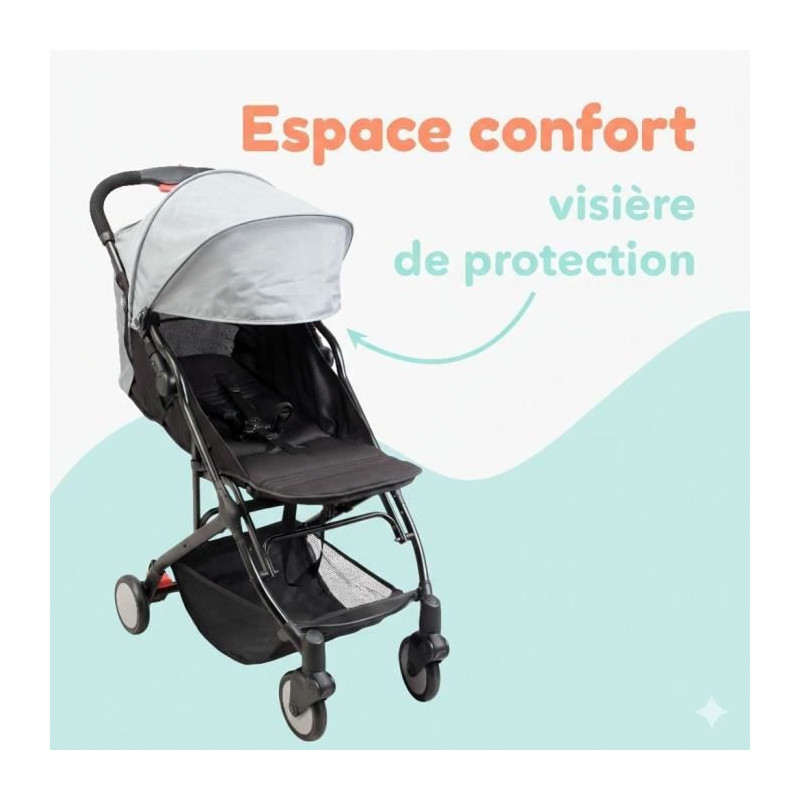 BAMBIKID Yuko City Stroller - Ultra Compact - Gray