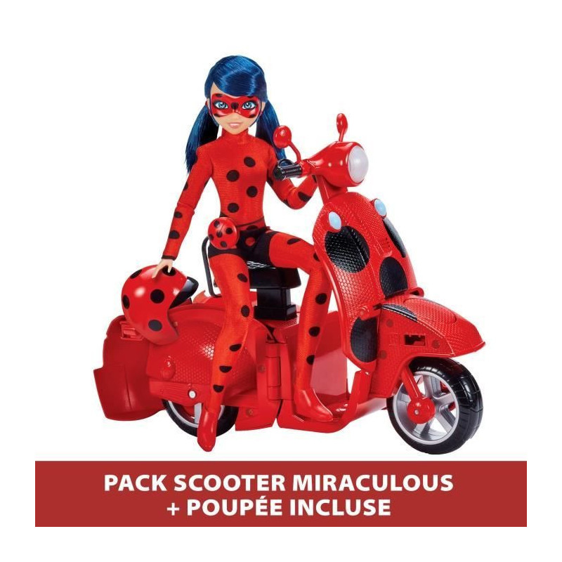 Miraculous Switch'n go scooter + Ladybug Lucky Charm BANDAI articulate