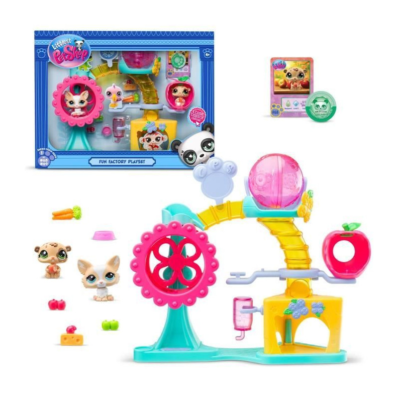 BANDAI - Littlest Pet Shop - Fun Factory Box - Playset with 2 animals,