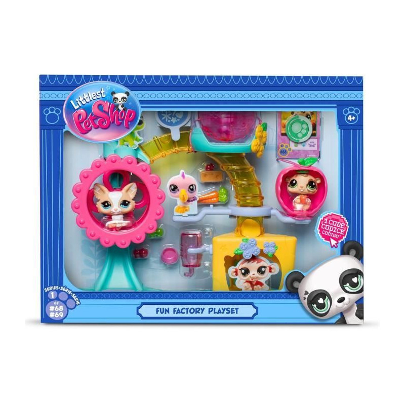 BANDAI - Littlest Pet Shop - Fun Factory Box - Playset with 2 animals,