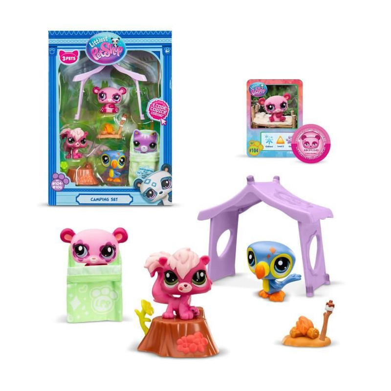 Pack a theme 3 Pets - BANDAI - Littlest Pet Shop Camping - Animals and