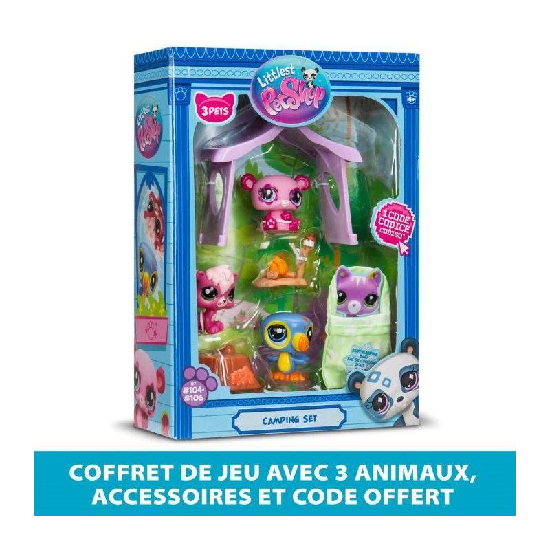 Pack a theme 3 Pets - BANDAI - Littlest Pet Shop Camping - Animals and