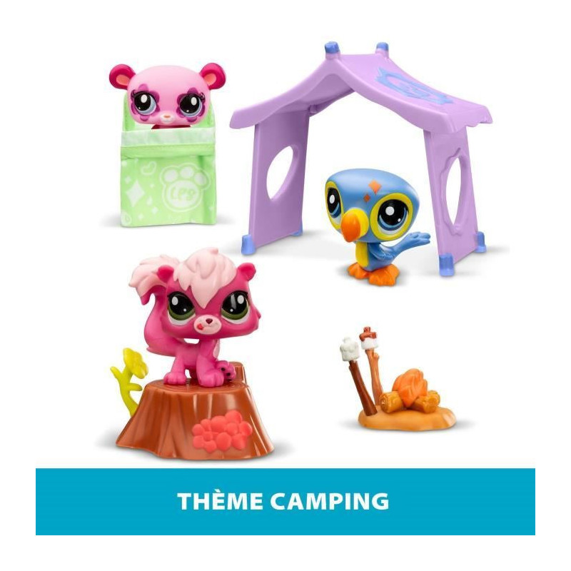 Pack a theme 3 Pets - BANDAI - Littlest Pet Shop Camping - Animals and
