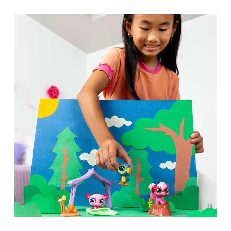 Pack a theme 3 Pets - BANDAI - Littlest Pet Shop Camping - Animals and