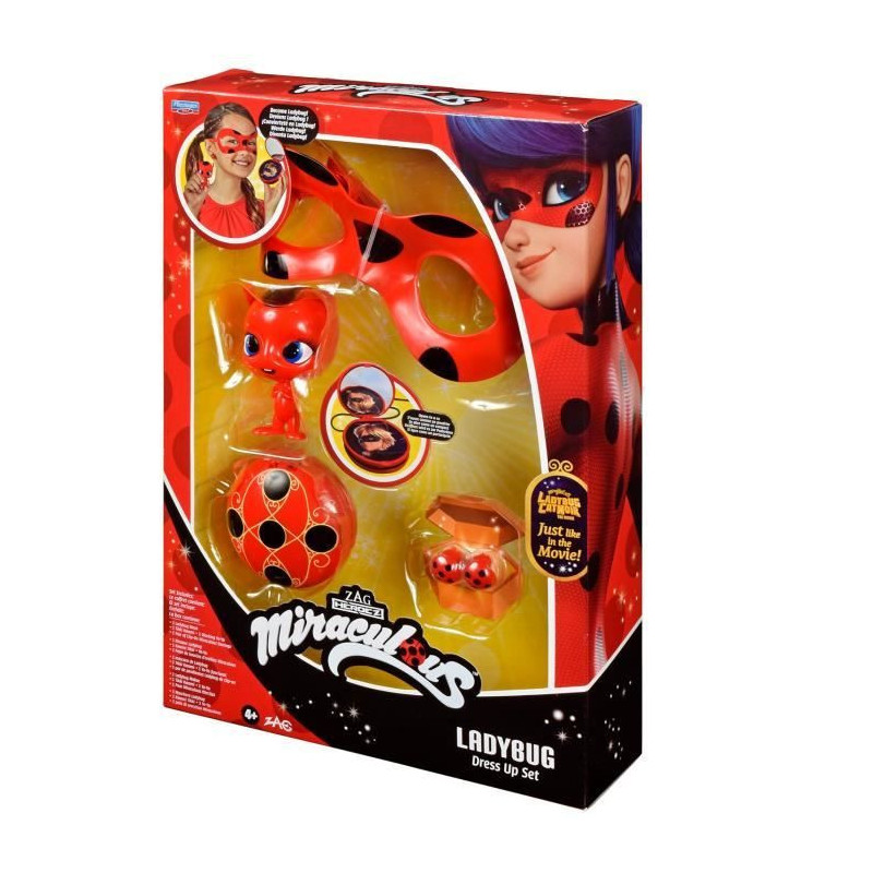 Ladybug Costume - Yoyo Mirror Mask Kwami Tikki Earrings - BANDAI - Mir