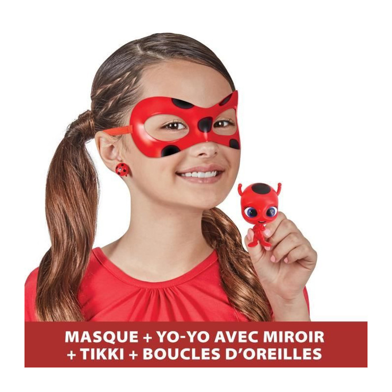 Ladybug Costume - Yoyo Mirror Mask Kwami Tikki Earrings - BANDAI - Mir