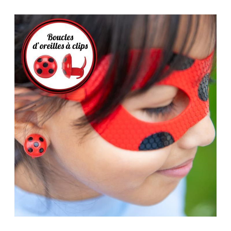 Ladybug Costume - Yoyo Mirror Mask Kwami Tikki Earrings - BANDAI - Mir