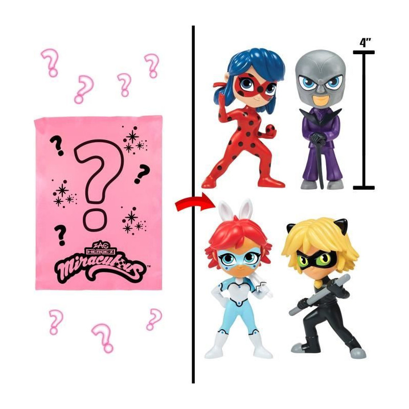 Chibi Color Change Surprise Dolls 10 cm - Miraculous Ladybug - BANDAI