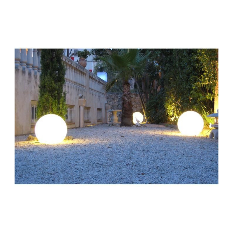 LUMISKY - Wired outdoor LED light ball - white BOBBY - Ø60cm E27 base