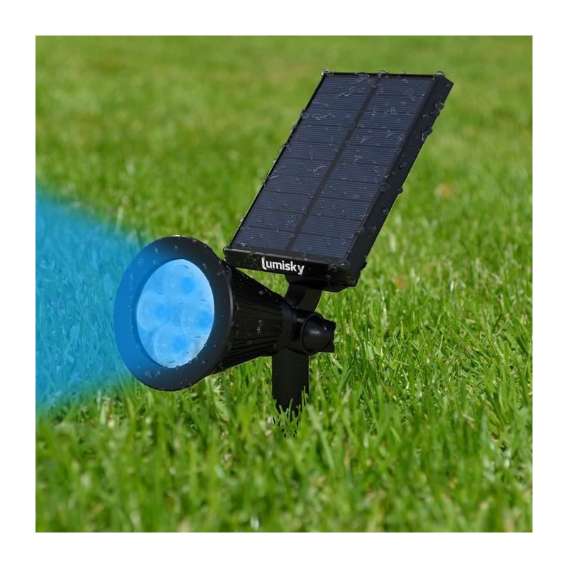 Lumisky pack of 2 Waterdown Outdoor Solar Spots - 4 colorful LEDs - 20