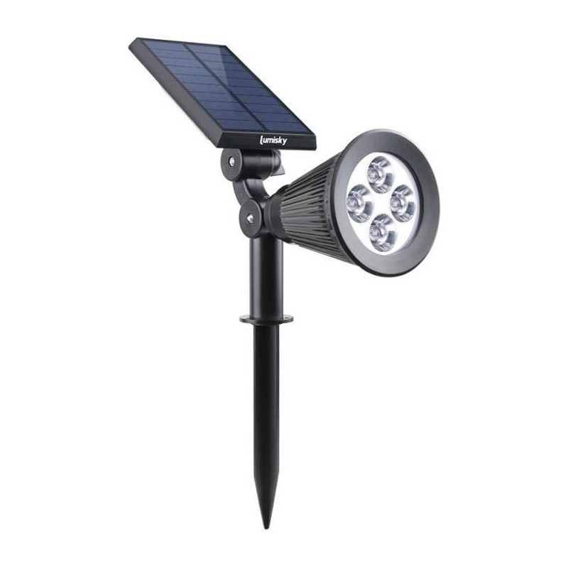 Waterproof outdoor solar spotlight - LUMISKY - 4 white LEDs - 200 Lm -
