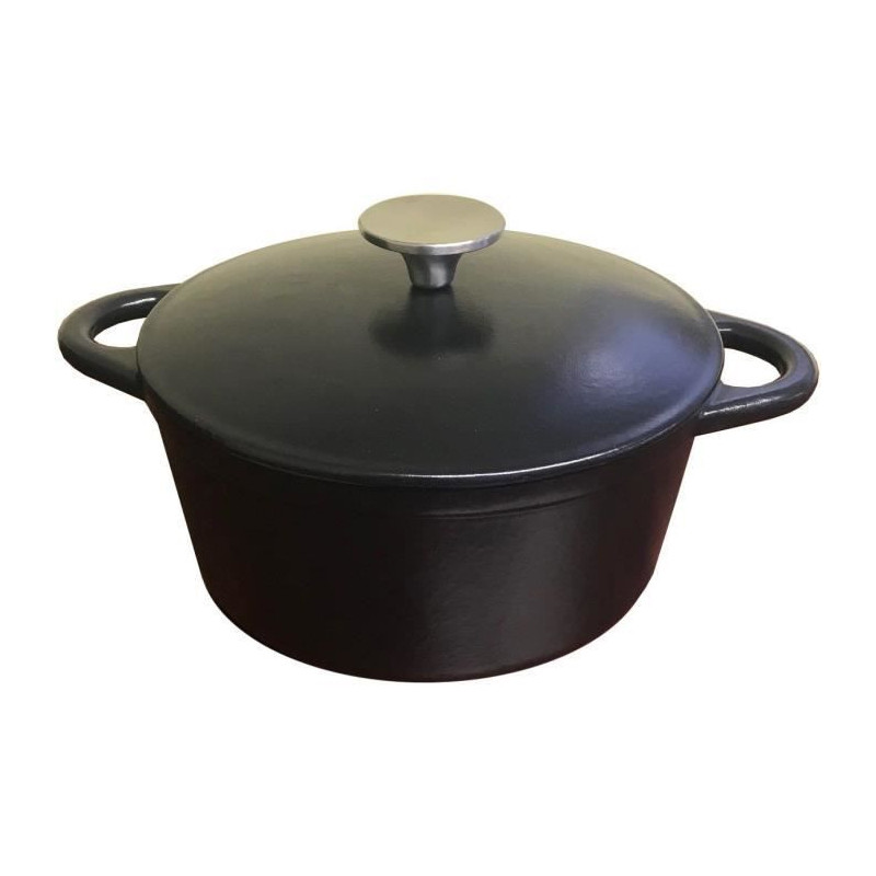 Cast iron casserole dish - BAUMALU - 336407 - Round 26 cm - Matte blac