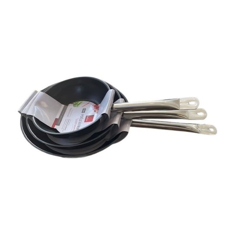 Set of 3 frying pans - BAUMALU - Gastronomy - 20 / 24 / 28 cm - Stainl