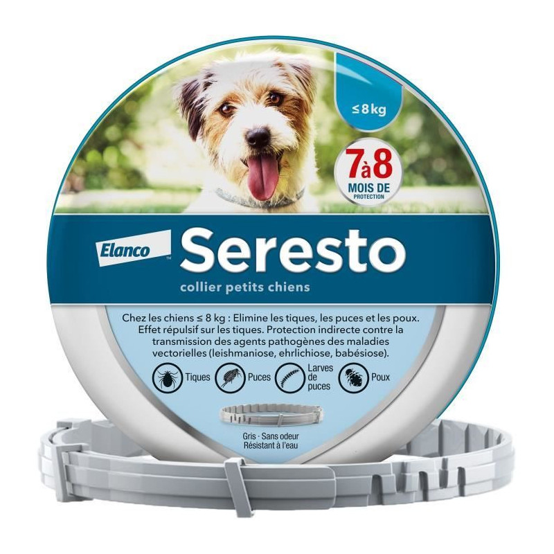 Seresto Dog Anti-Puaces and Anti-Tiques Collier -8kg 1 Unit